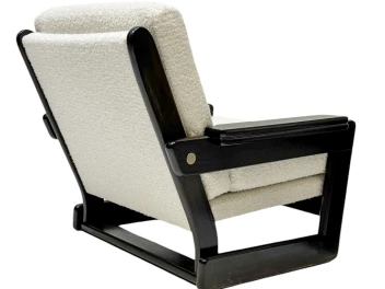 Mid-Century Modern Wenge Lounge Chairs with Bouclé Upholstery, 1970s